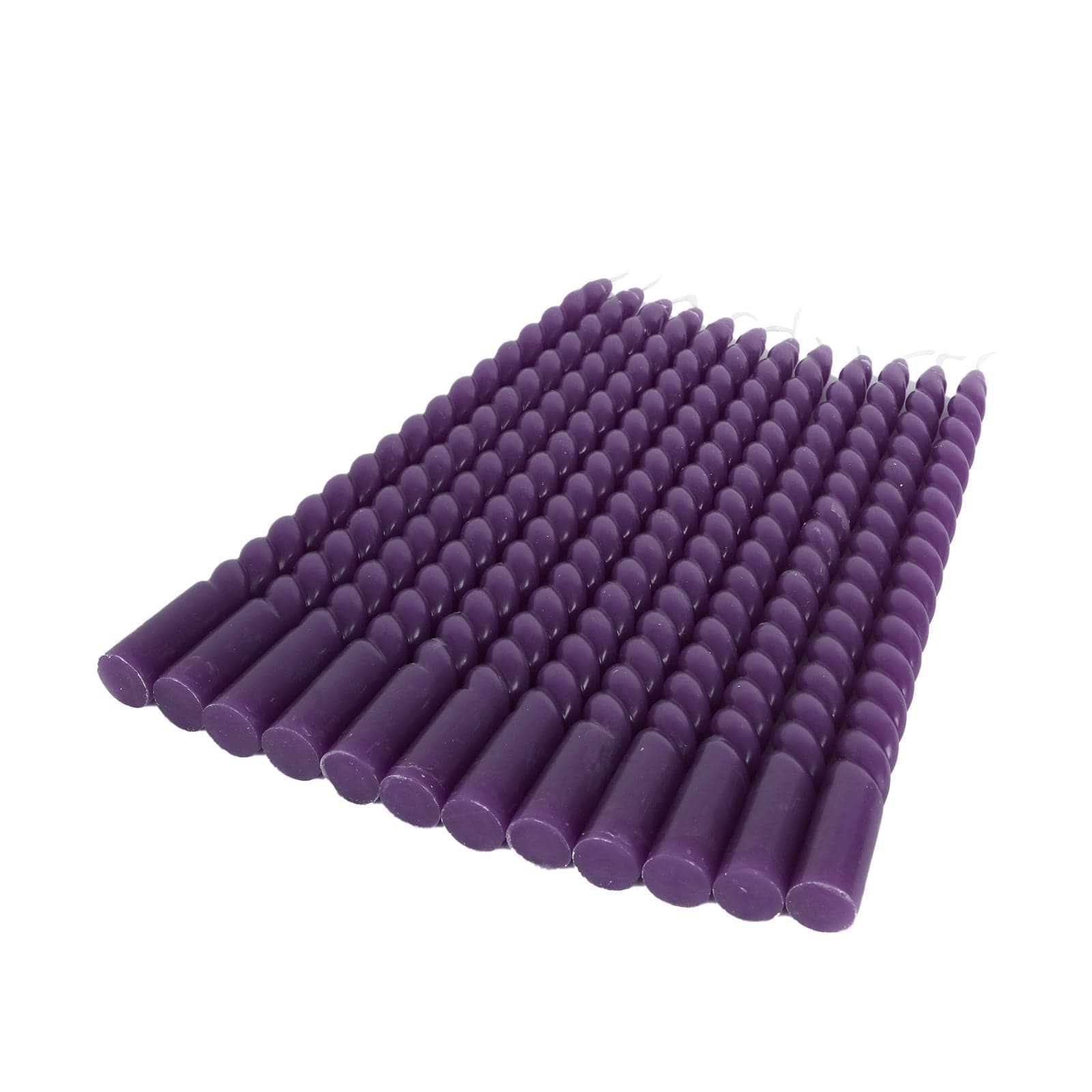 12 Unscented 11 in Long Spiral Premium Wax Taper Candles