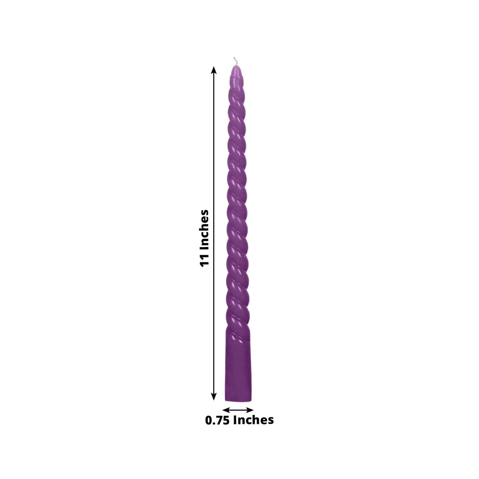12 Unscented 11 in Long Spiral Premium Wax Taper Candles