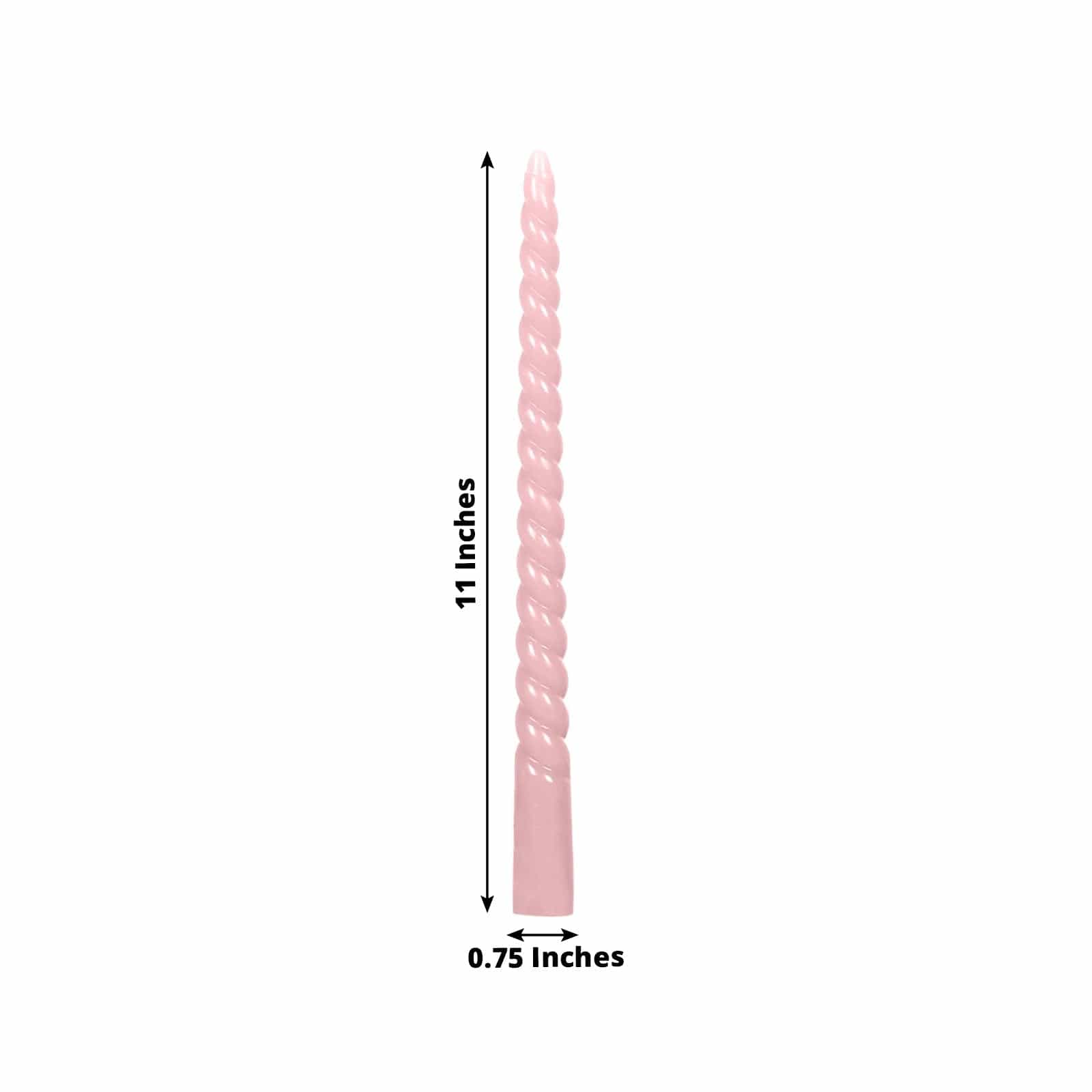 12 Unscented 11 in Long Spiral Premium Wax Taper Candles