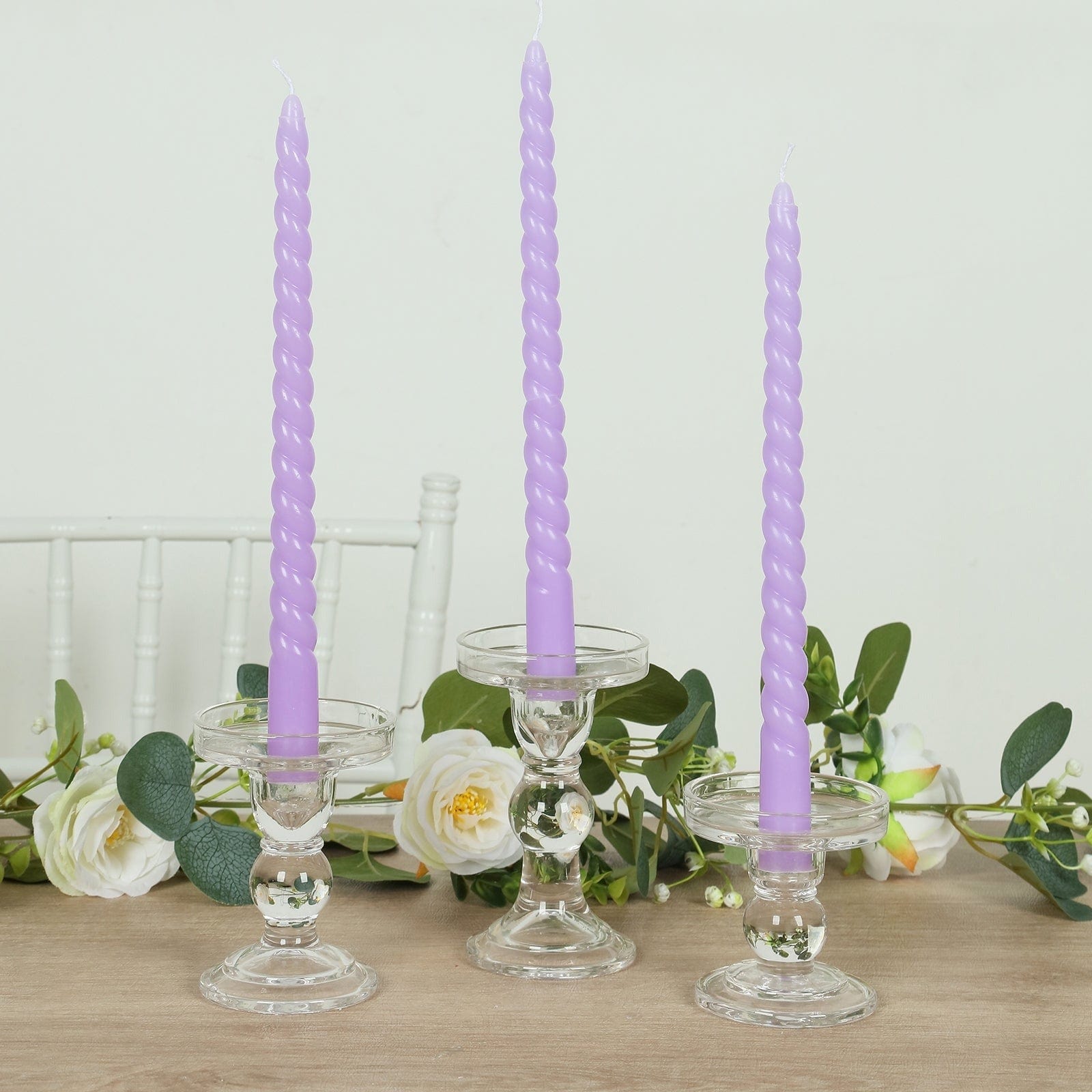 12 Unscented 11 in Long Spiral Premium Wax Taper Candles