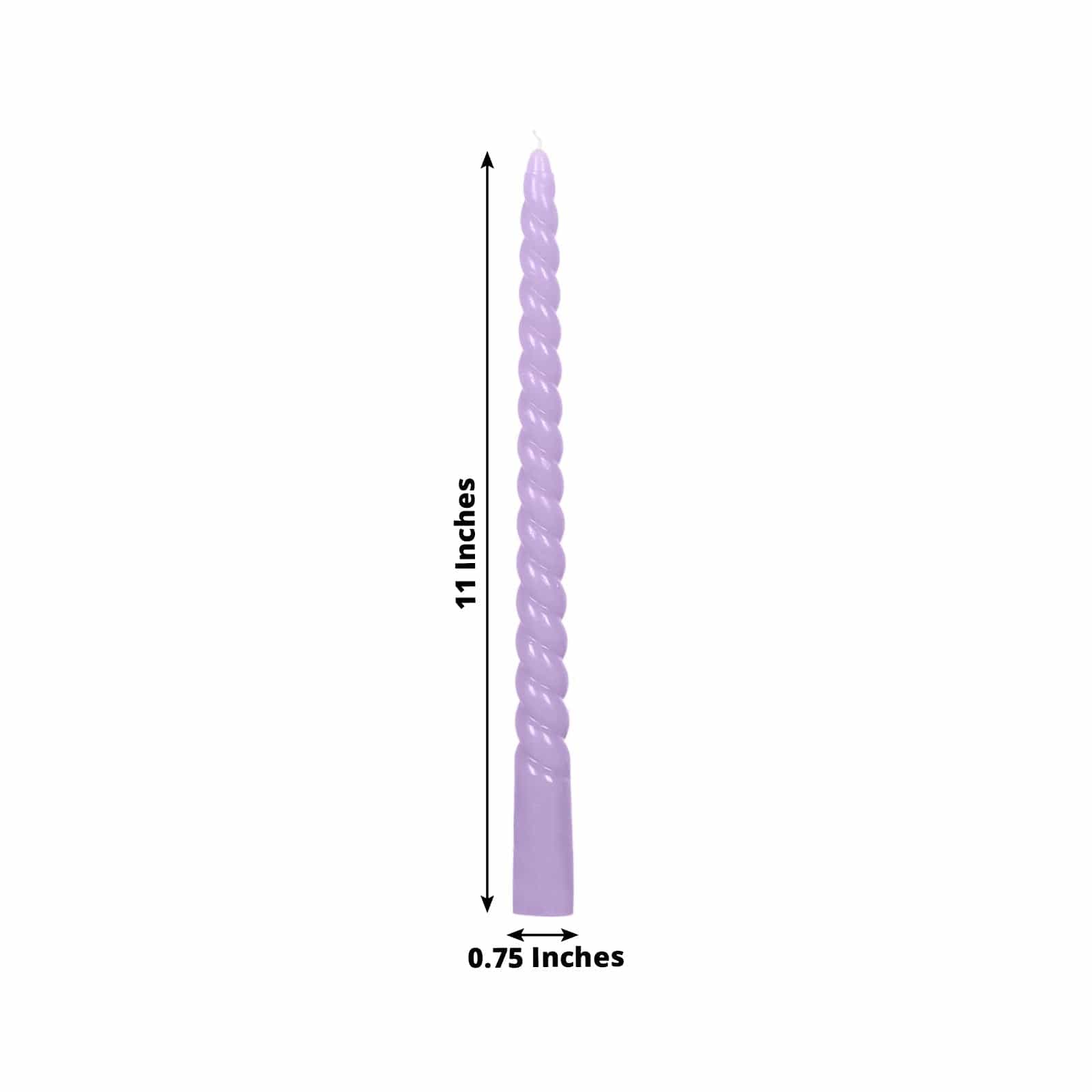 12 Unscented 11 in Long Spiral Premium Wax Taper Candles