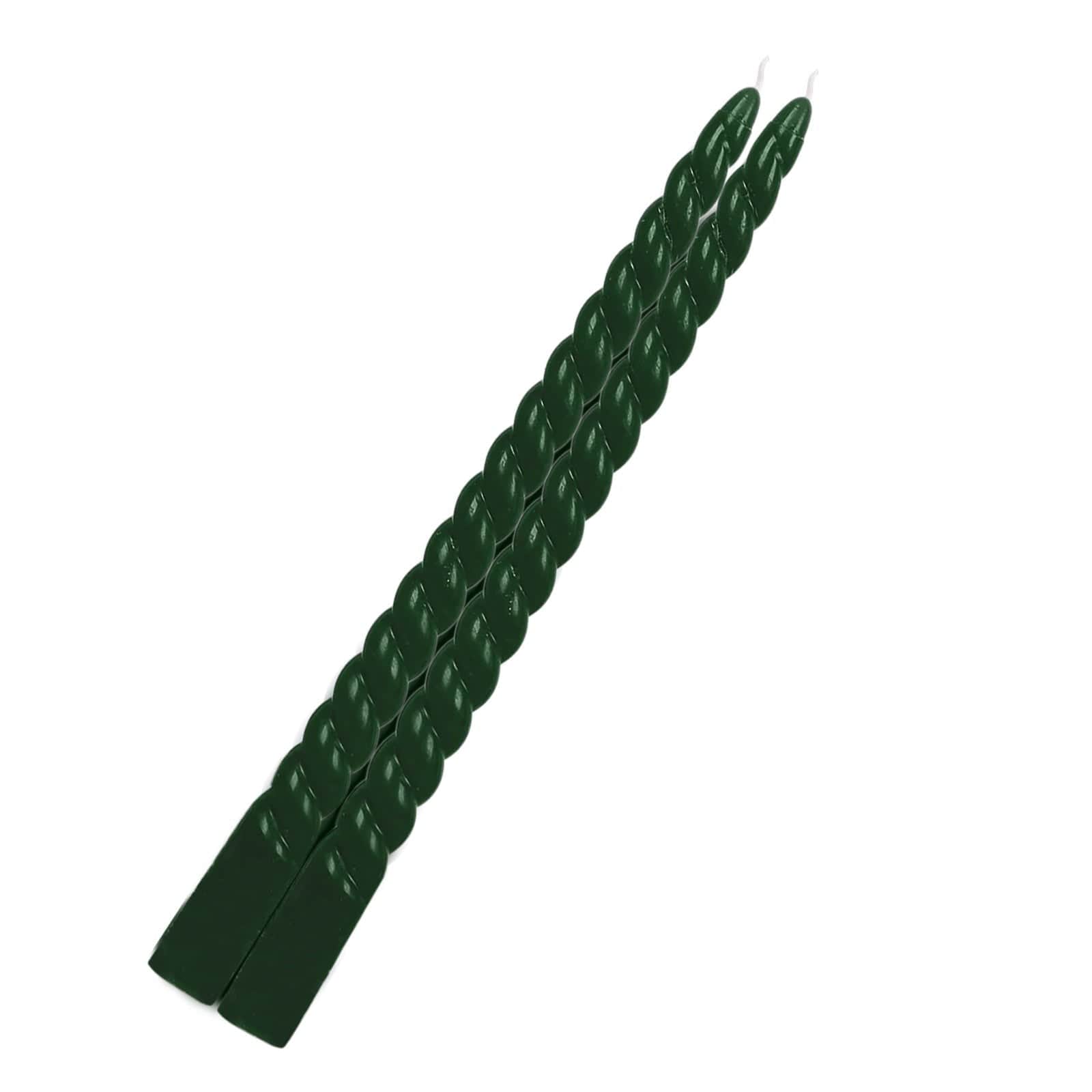 12 Unscented 11 in Long Spiral Premium Wax Taper Candles