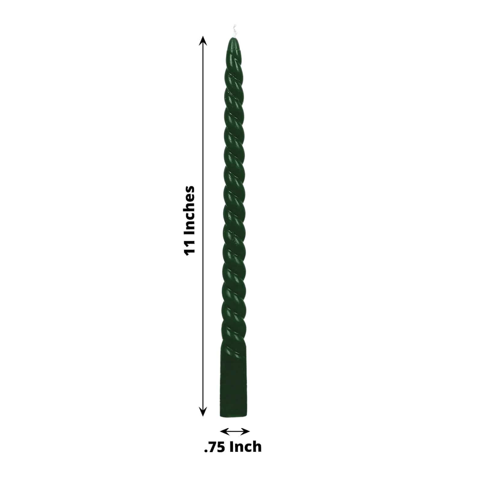 12 Unscented 11 in Long Spiral Premium Wax Taper Candles