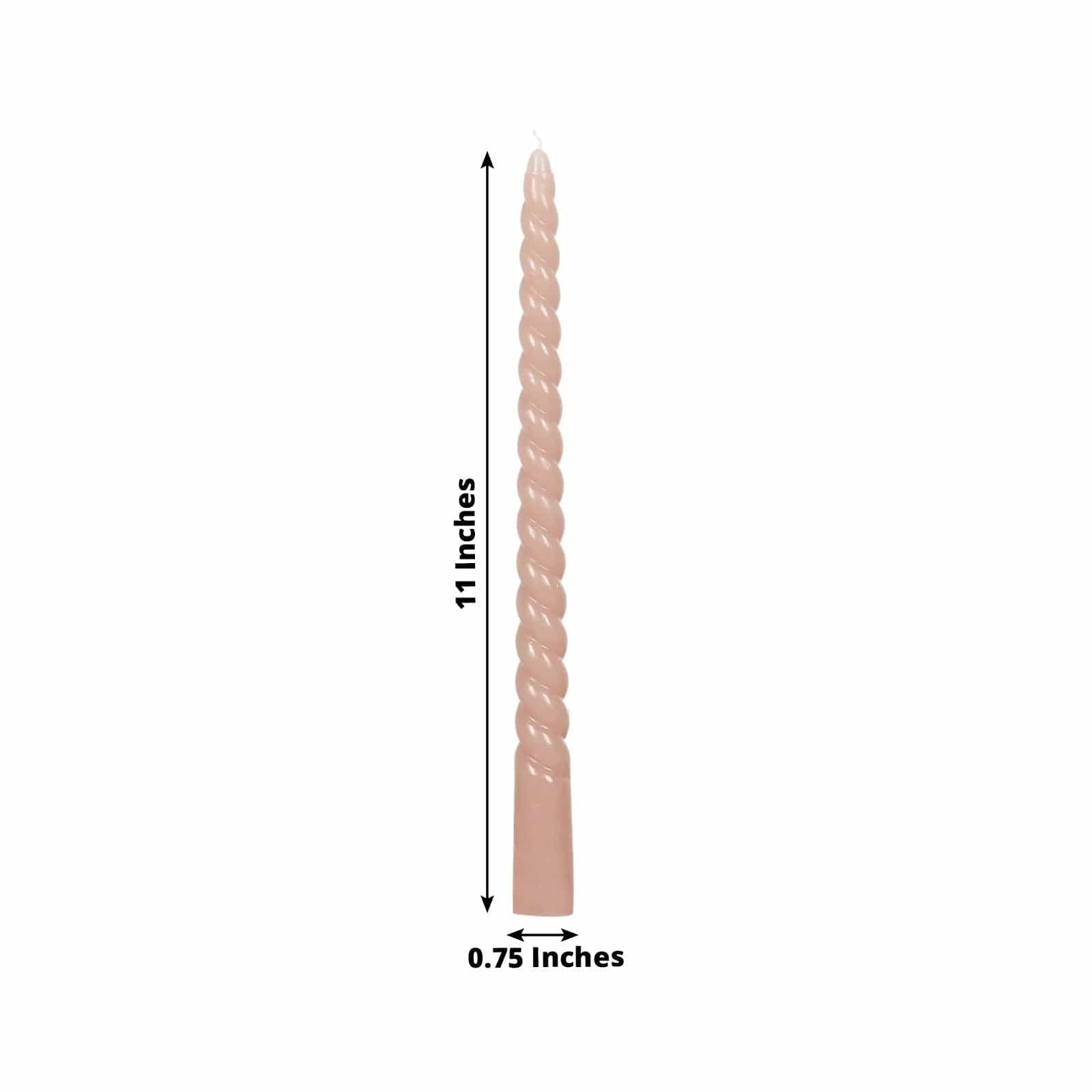 12 Unscented 11 in Long Spiral Premium Wax Taper Candles