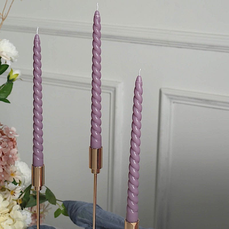 12 Unscented 11 in Long Spiral Premium Wax Taper Candles