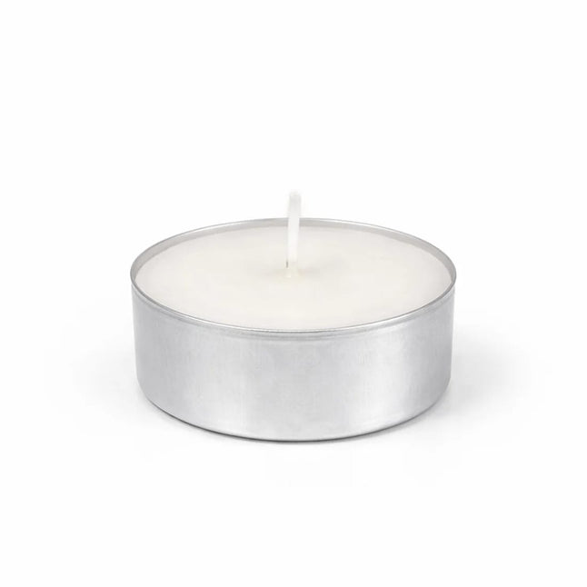 125 White Unscented Tealight Candles with Metal Cups