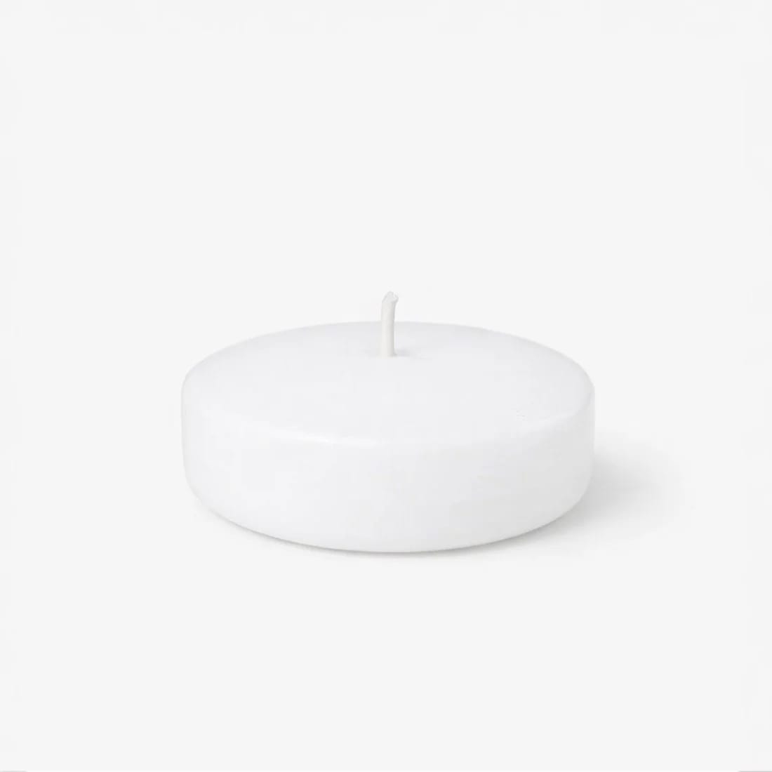 24 White 3 in Dripless Unscented Wax Disc Floating Candles