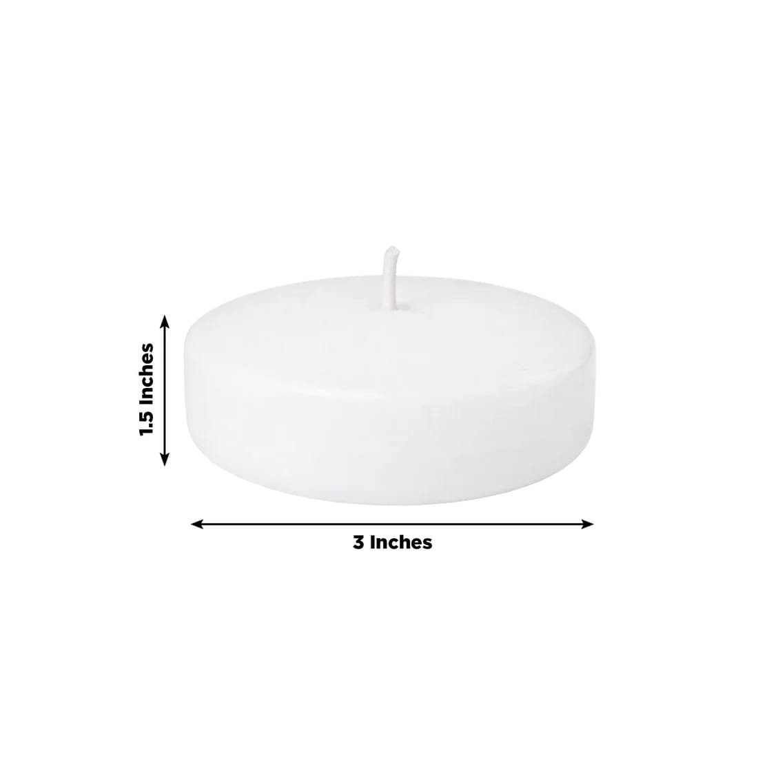 24 White 3 in Dripless Unscented Wax Disc Floating Candles