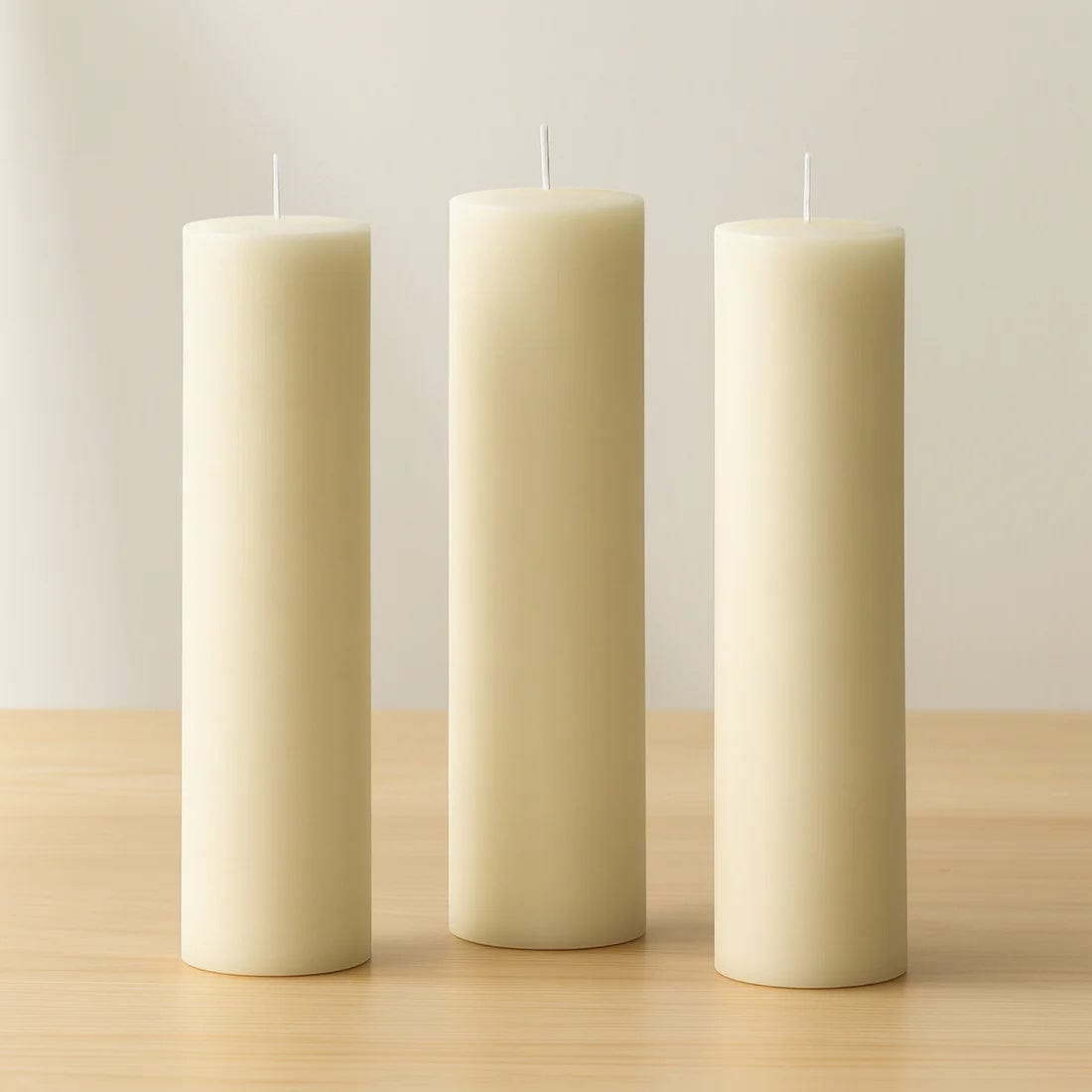 6 Dripless 3x12 in Round Unscented Pillar Candles