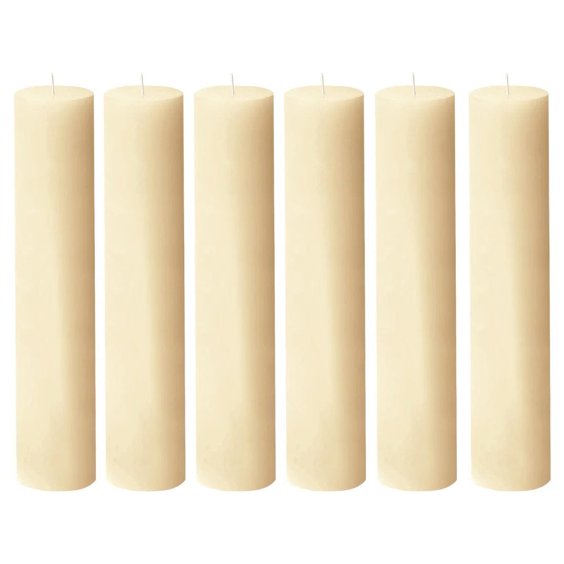 6 Dripless 3x12 in Round Unscented Pillar Candles