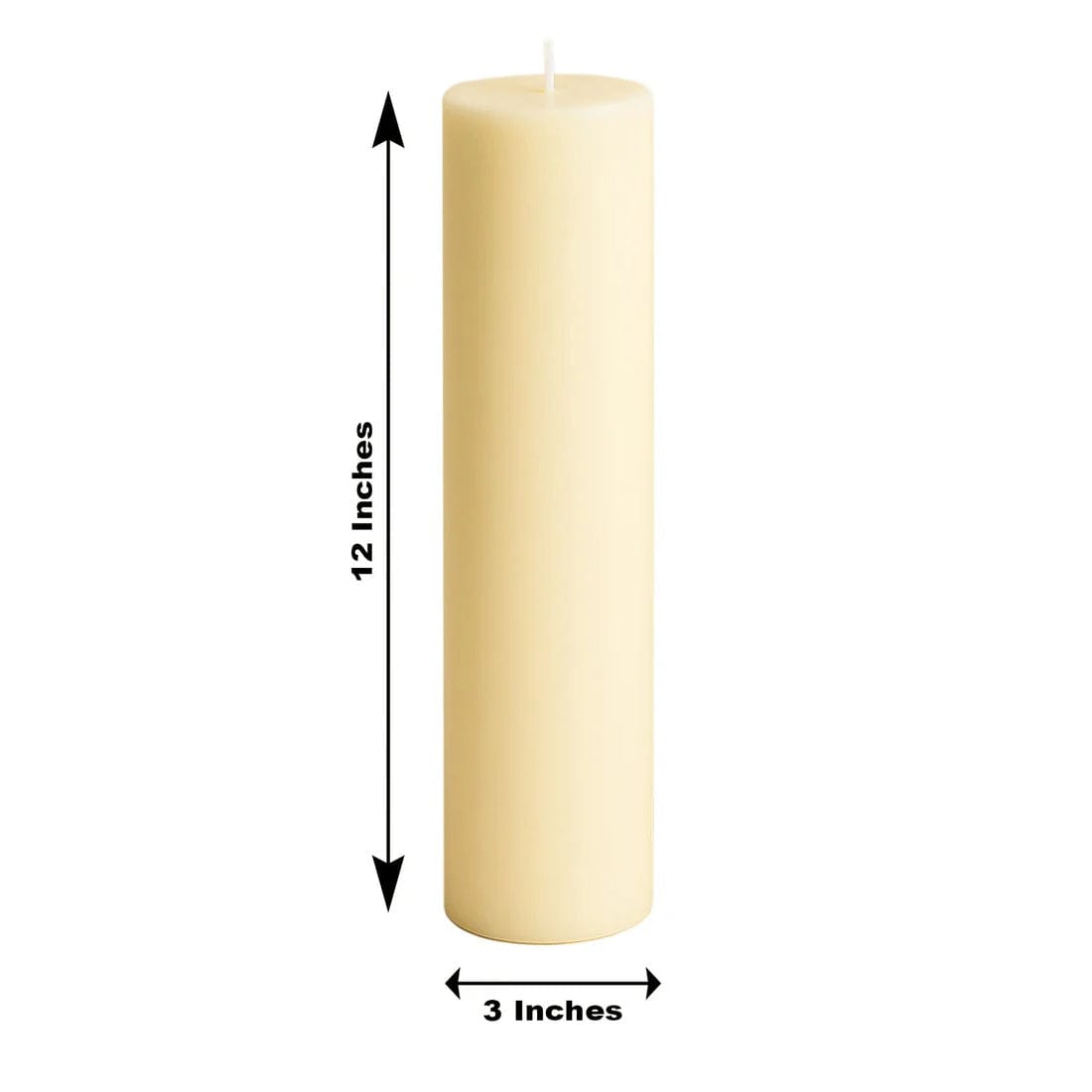 6 Dripless 3x12 in Round Unscented Pillar Candles