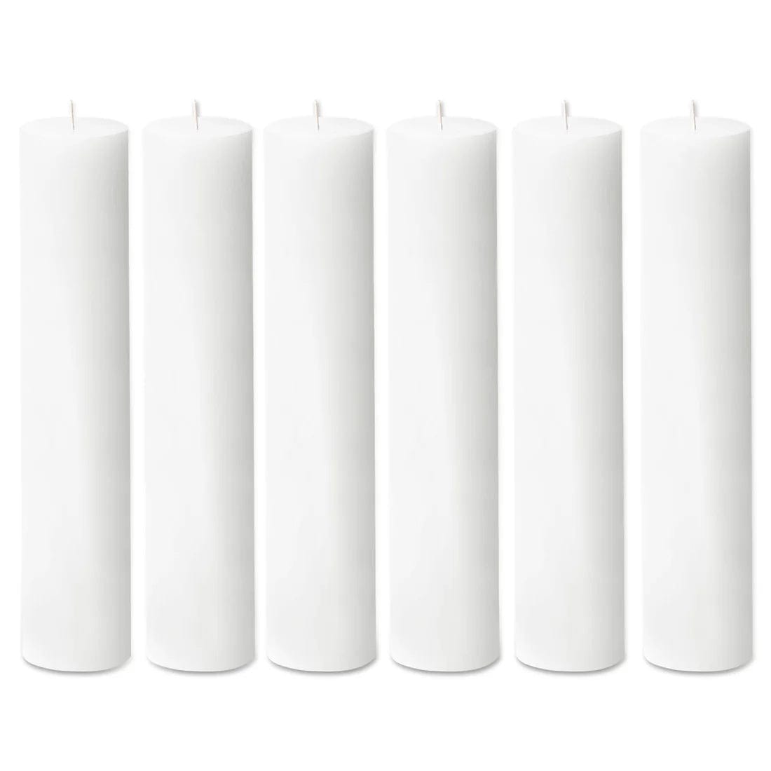 6 Dripless 3x12 in Round Unscented Pillar Candles