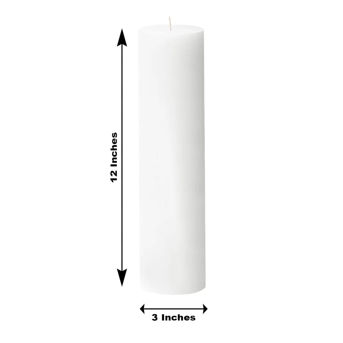 6 Dripless 3x12 in Round Unscented Pillar Candles