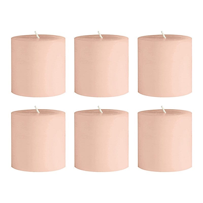 6 Dripless 3x3 in Round Unscented Pillar Candles