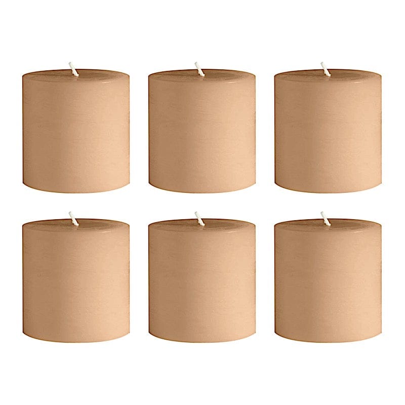 6 Dripless 3x3 in Round Unscented Pillar Candles