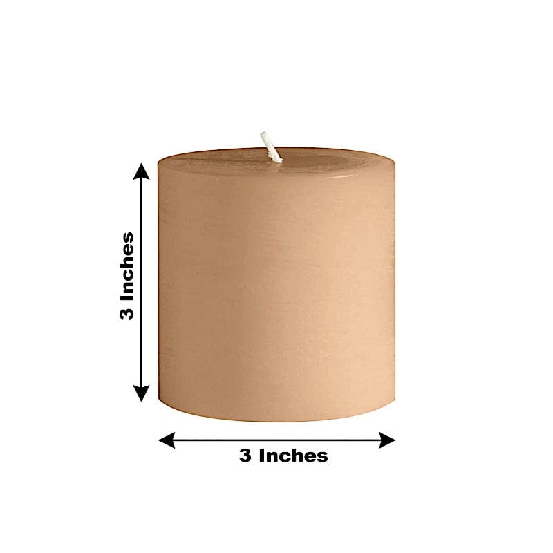 6 Dripless 3x3 in Round Unscented Pillar Candles