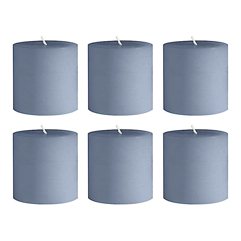 6 Dripless 3x3 in Round Unscented Pillar Candles