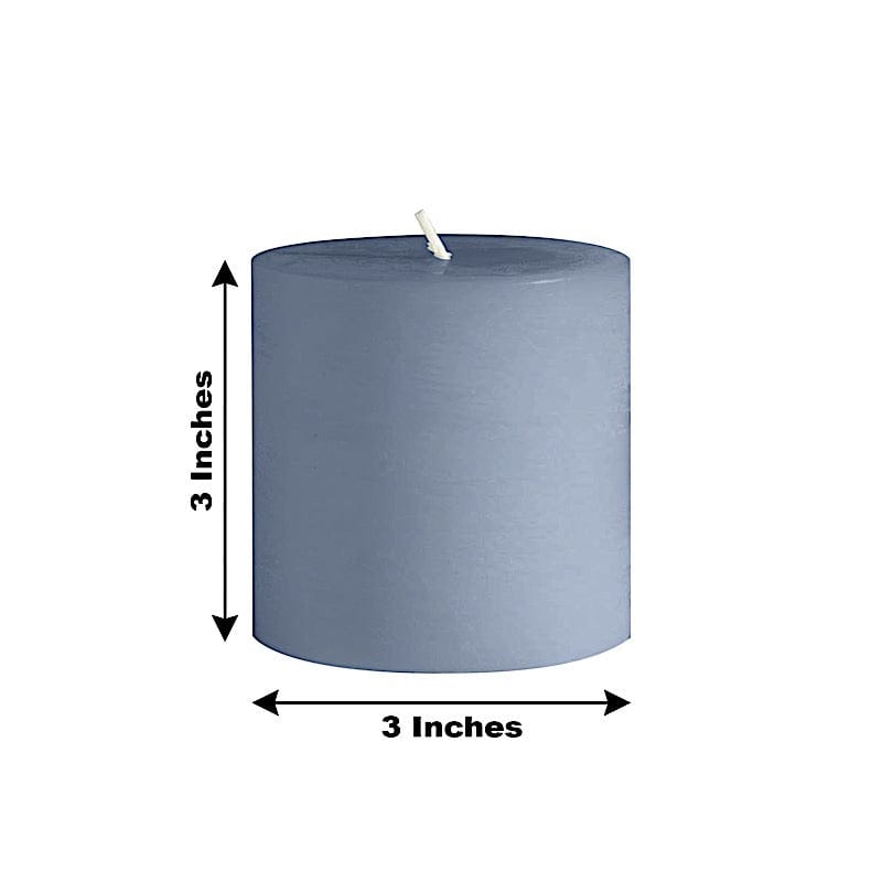 6 Dripless 3x3 in Round Unscented Pillar Candles