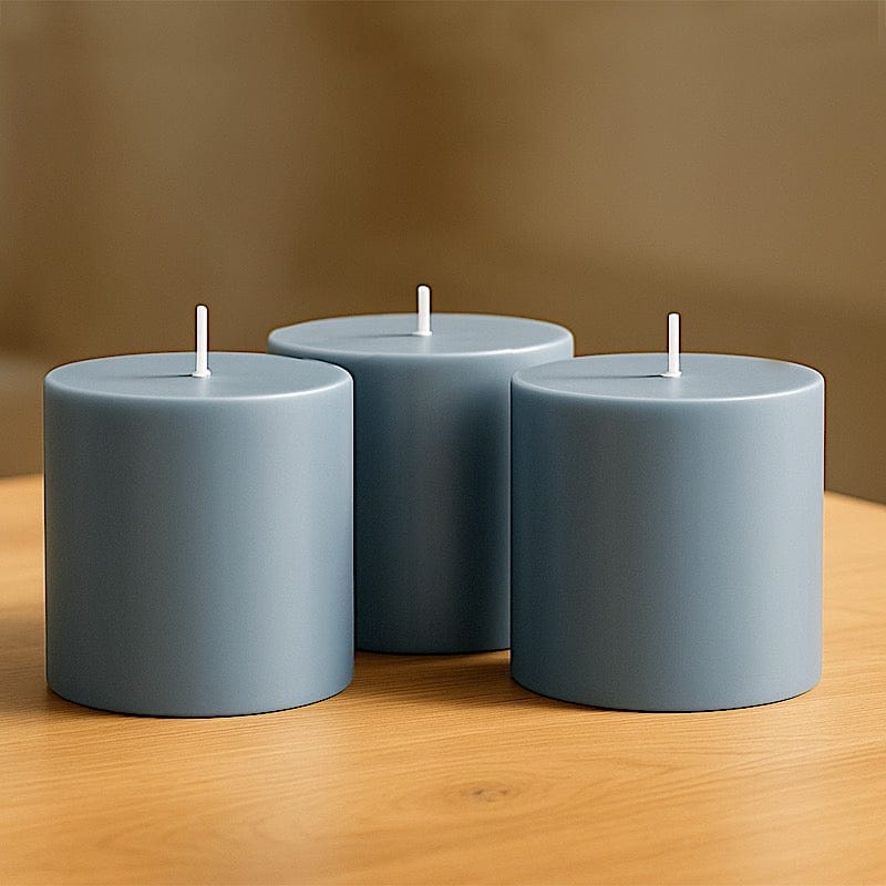 6 Dripless 3x3 in Round Unscented Pillar Candles