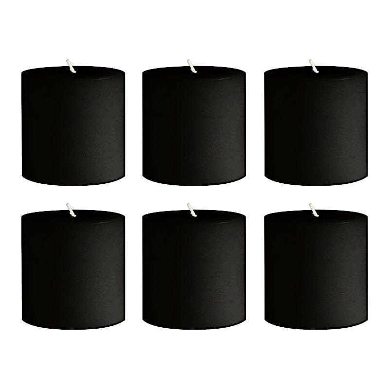 6 Dripless 3x3 in Round Unscented Pillar Candles