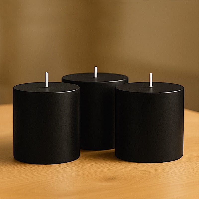 6 Dripless 3x3 in Round Unscented Pillar Candles