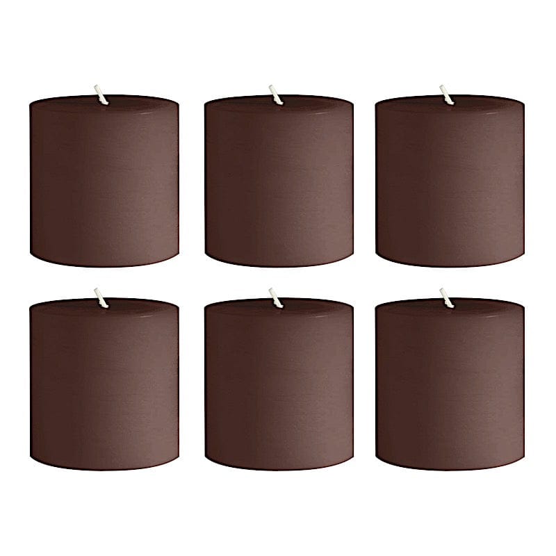 6 Dripless 3x3 in Round Unscented Pillar Candles