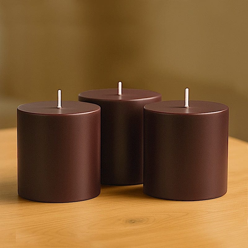 6 Dripless 3x3 in Round Unscented Pillar Candles