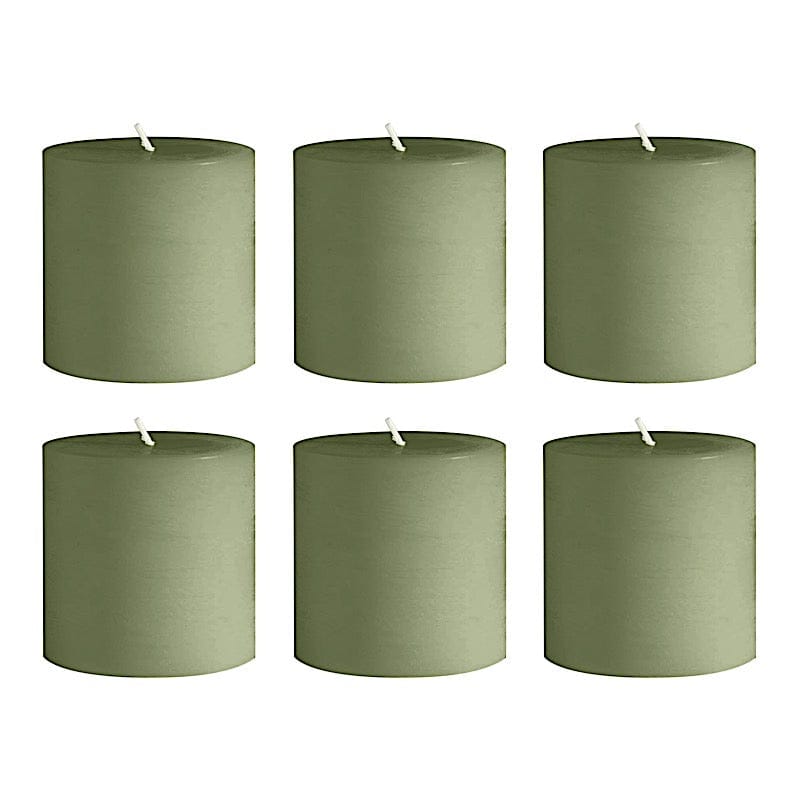 6 Dripless 3x3 in Round Unscented Pillar Candles