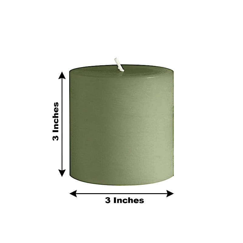 6 Dripless 3x3 in Round Unscented Pillar Candles