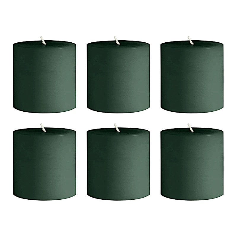 6 Dripless 3x3 in Round Unscented Pillar Candles