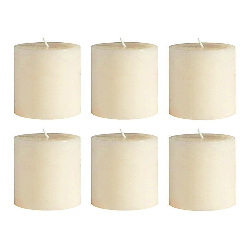 6 Dripless 3x3 in Round Unscented Pillar Candles