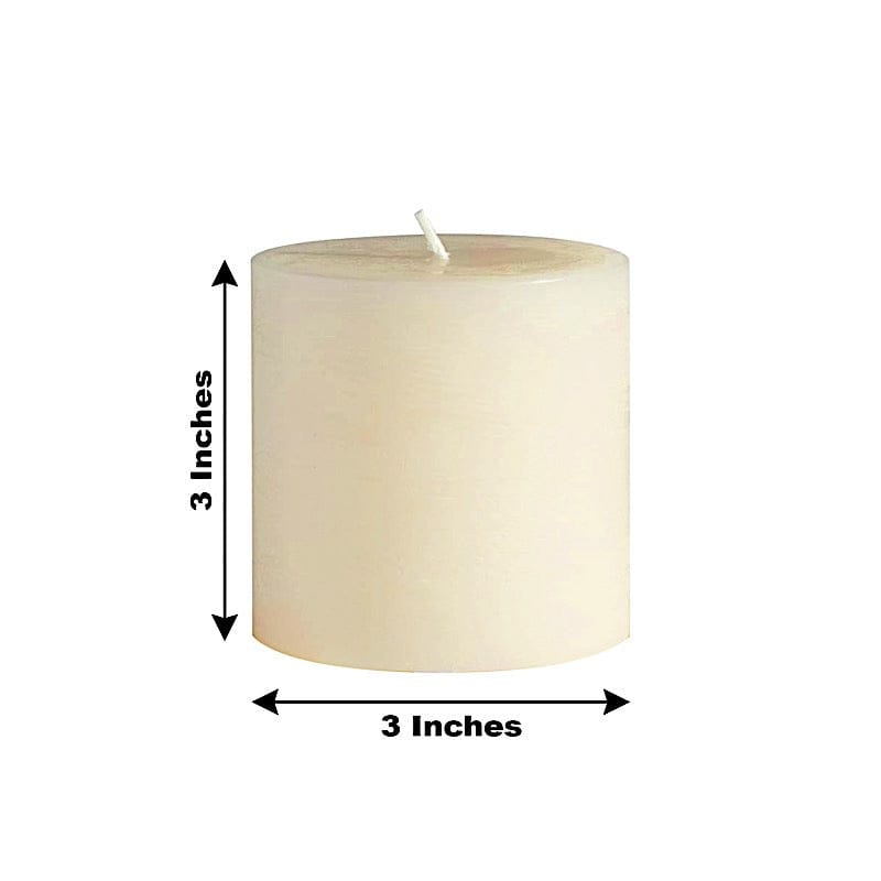 6 Dripless 3x3 in Round Unscented Pillar Candles