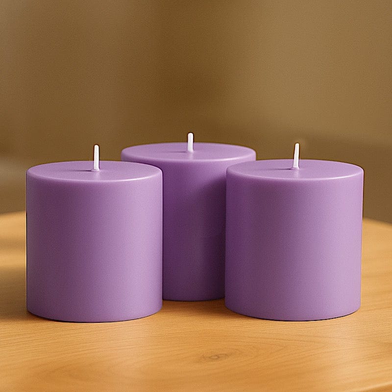 6 Dripless 3x3 in Round Unscented Pillar Candles