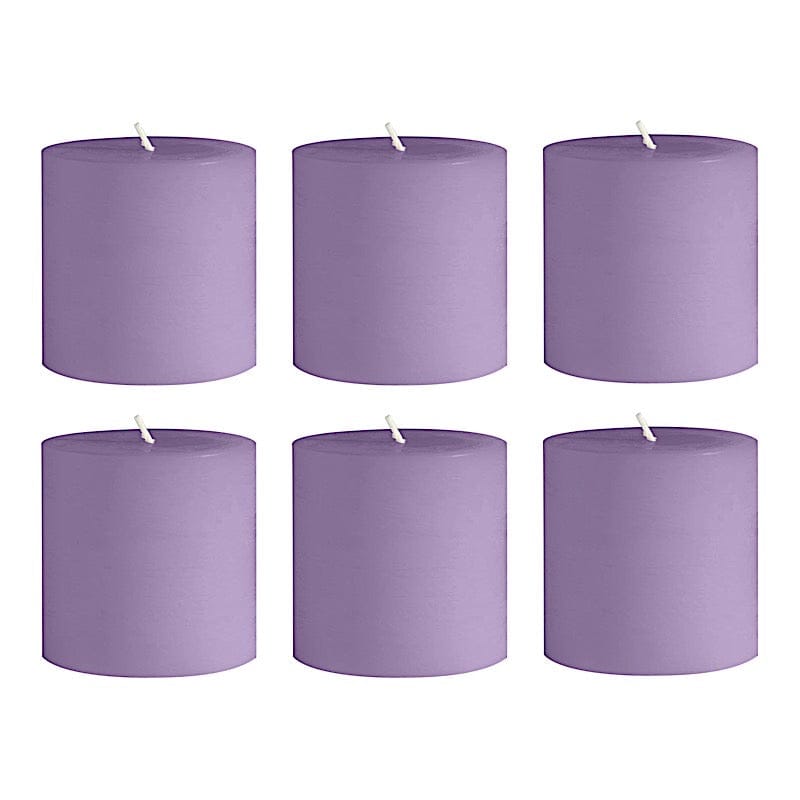 6 Dripless 3x3 in Round Unscented Pillar Candles