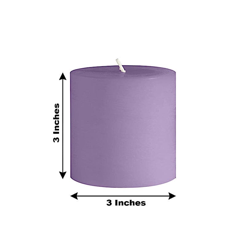 6 Dripless 3x3 in Round Unscented Pillar Candles