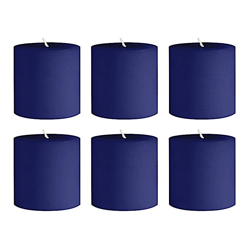 6 Dripless 3x3 in Round Unscented Pillar Candles