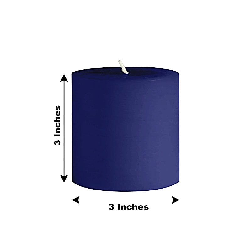 6 Dripless 3x3 in Round Unscented Pillar Candles