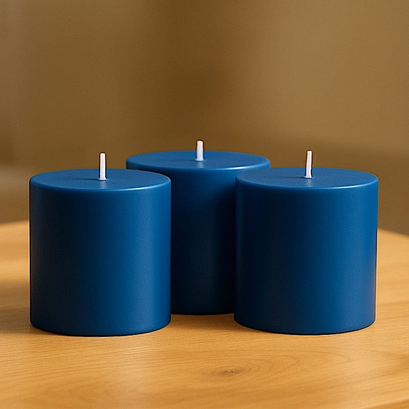 6 Dripless 3x3 in Round Unscented Pillar Candles
