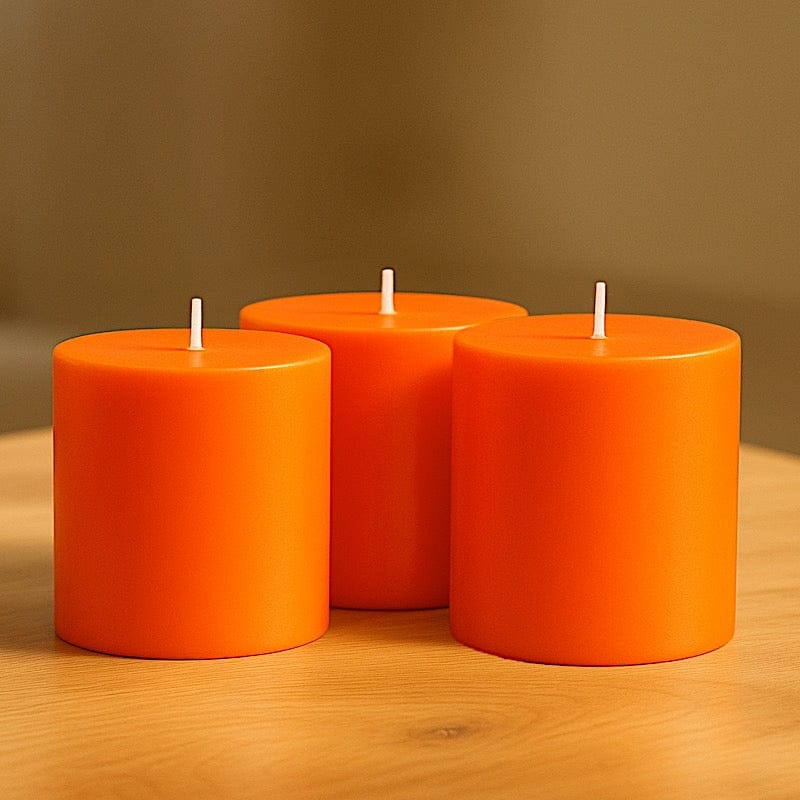 6 Dripless 3x3 in Round Unscented Pillar Candles
