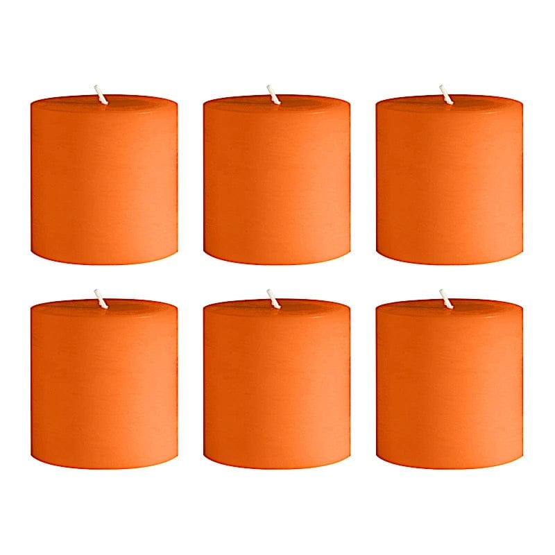6 Dripless 3x3 in Round Unscented Pillar Candles