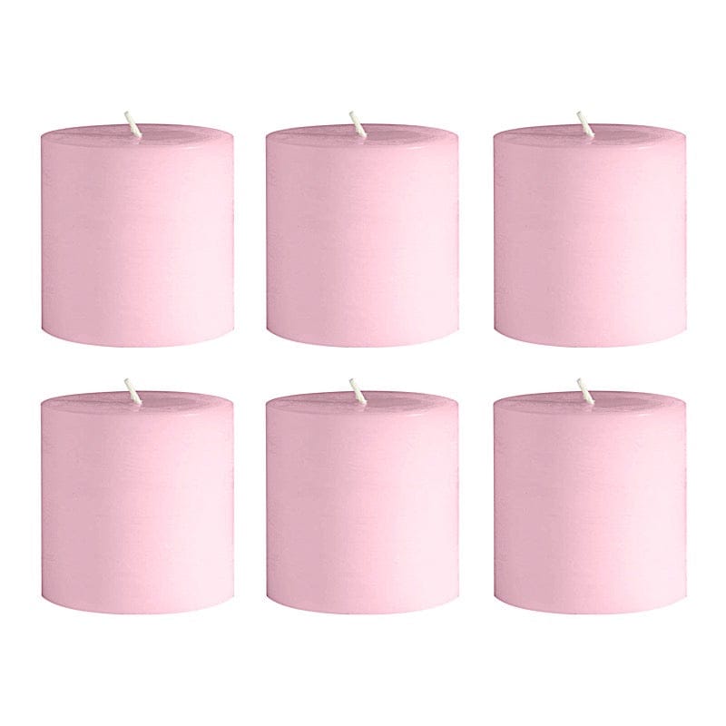 6 Dripless 3x3 in Round Unscented Pillar Candles
