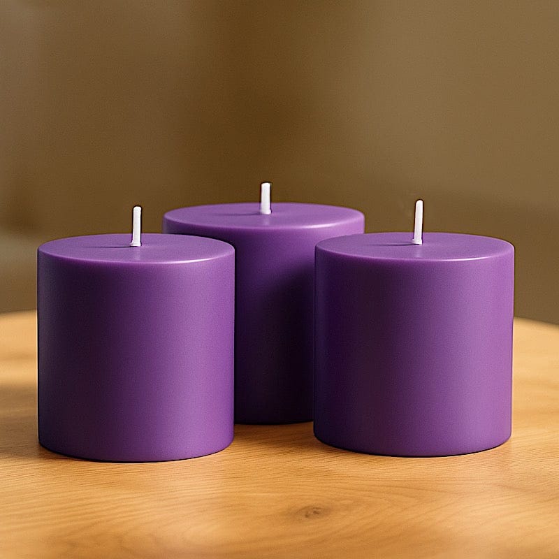 6 Dripless 3x3 in Round Unscented Pillar Candles