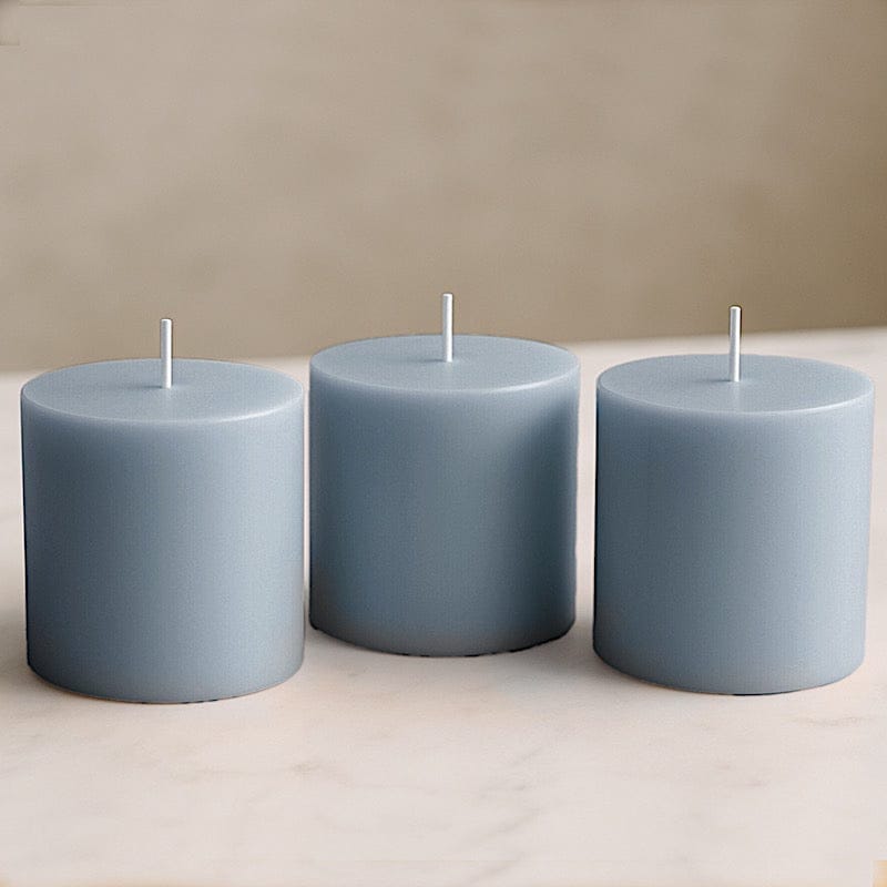 6 Dripless 3x3 in Round Unscented Pillar Candles
