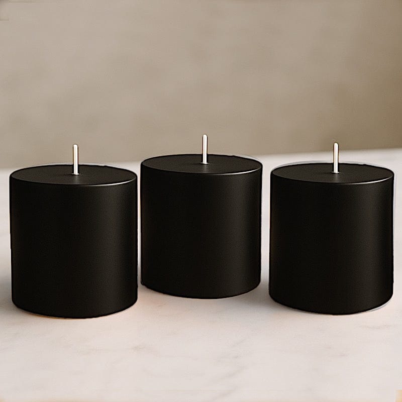 6 Dripless 3x3 in Round Unscented Pillar Candles