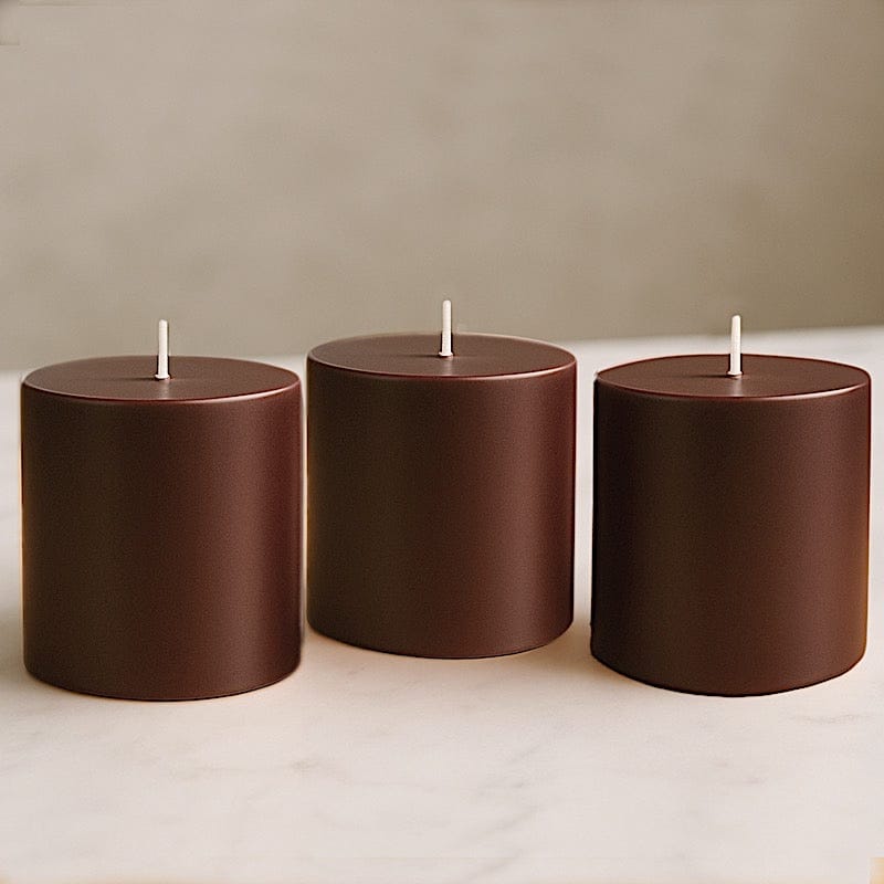6 Dripless 3x3 in Round Unscented Pillar Candles