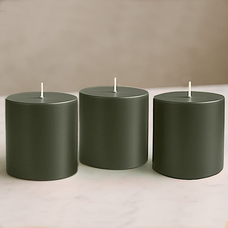 6 Dripless 3x3 in Round Unscented Pillar Candles