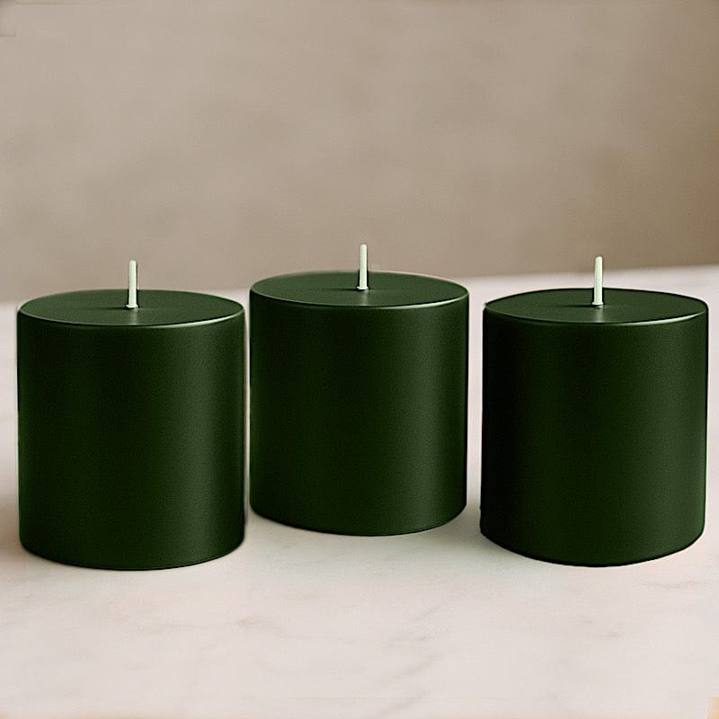 6 Dripless 3x3 in Round Unscented Pillar Candles