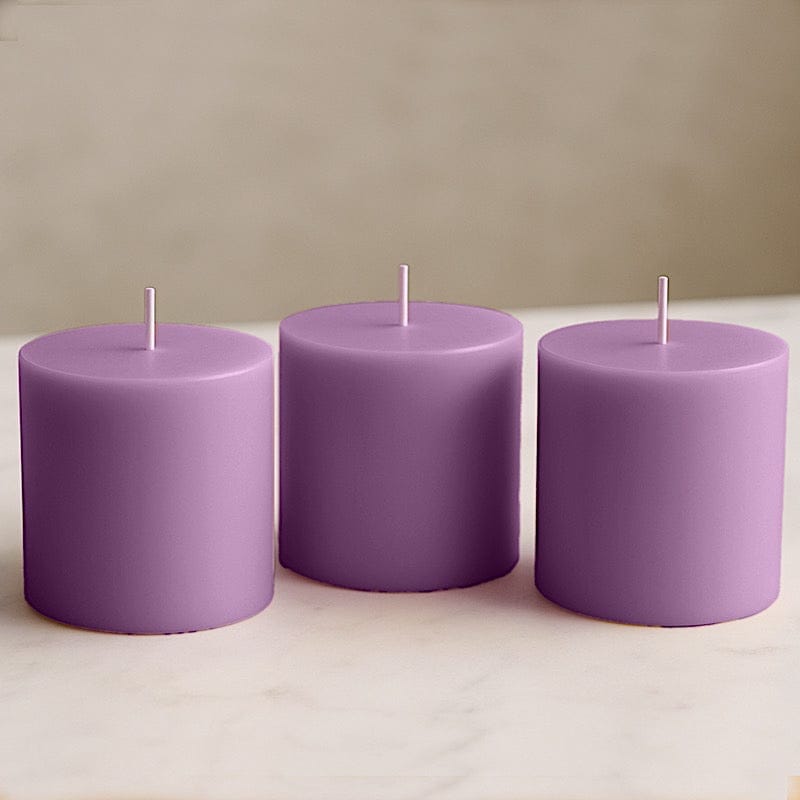 6 Dripless 3x3 in Round Unscented Pillar Candles