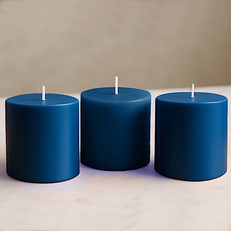 6 Dripless 3x3 in Round Unscented Pillar Candles