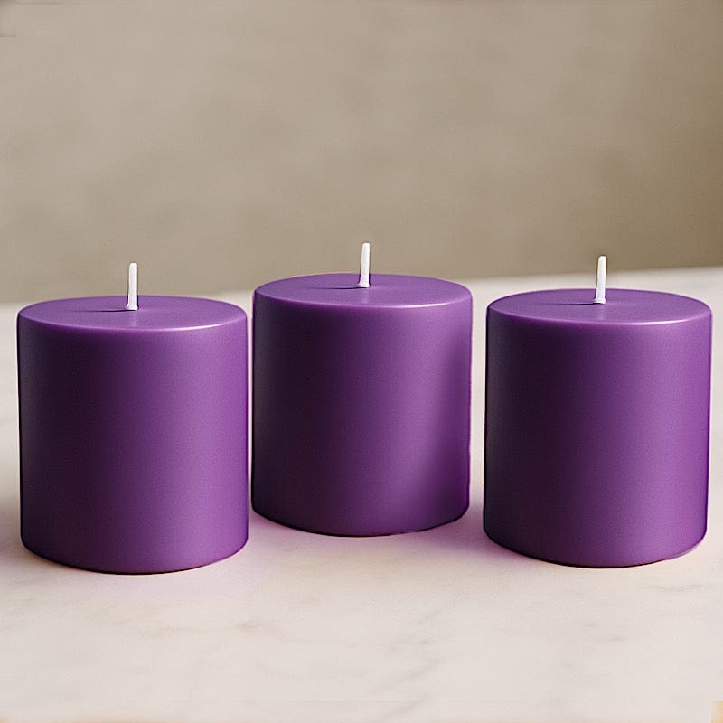 6 Dripless 3x3 in Round Unscented Pillar Candles